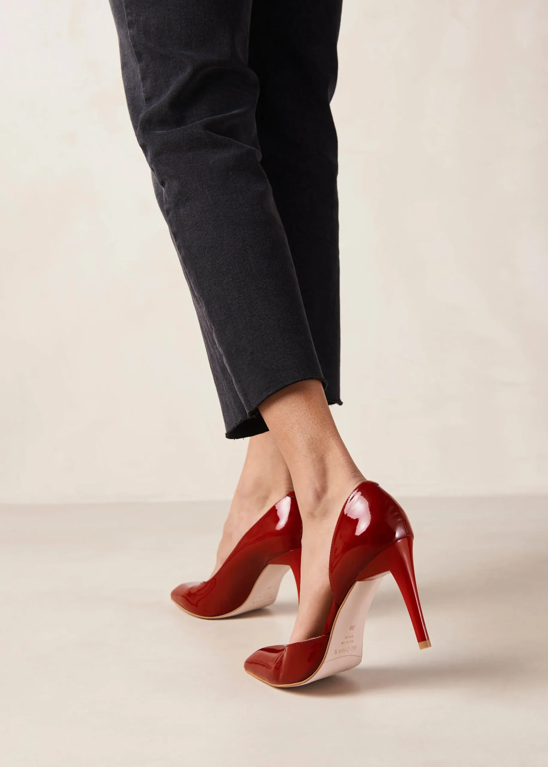 Amelia Onix Rojo Zapato De Tacón De Piel