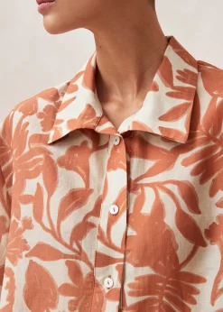 Belize Camisa Floral Naranja