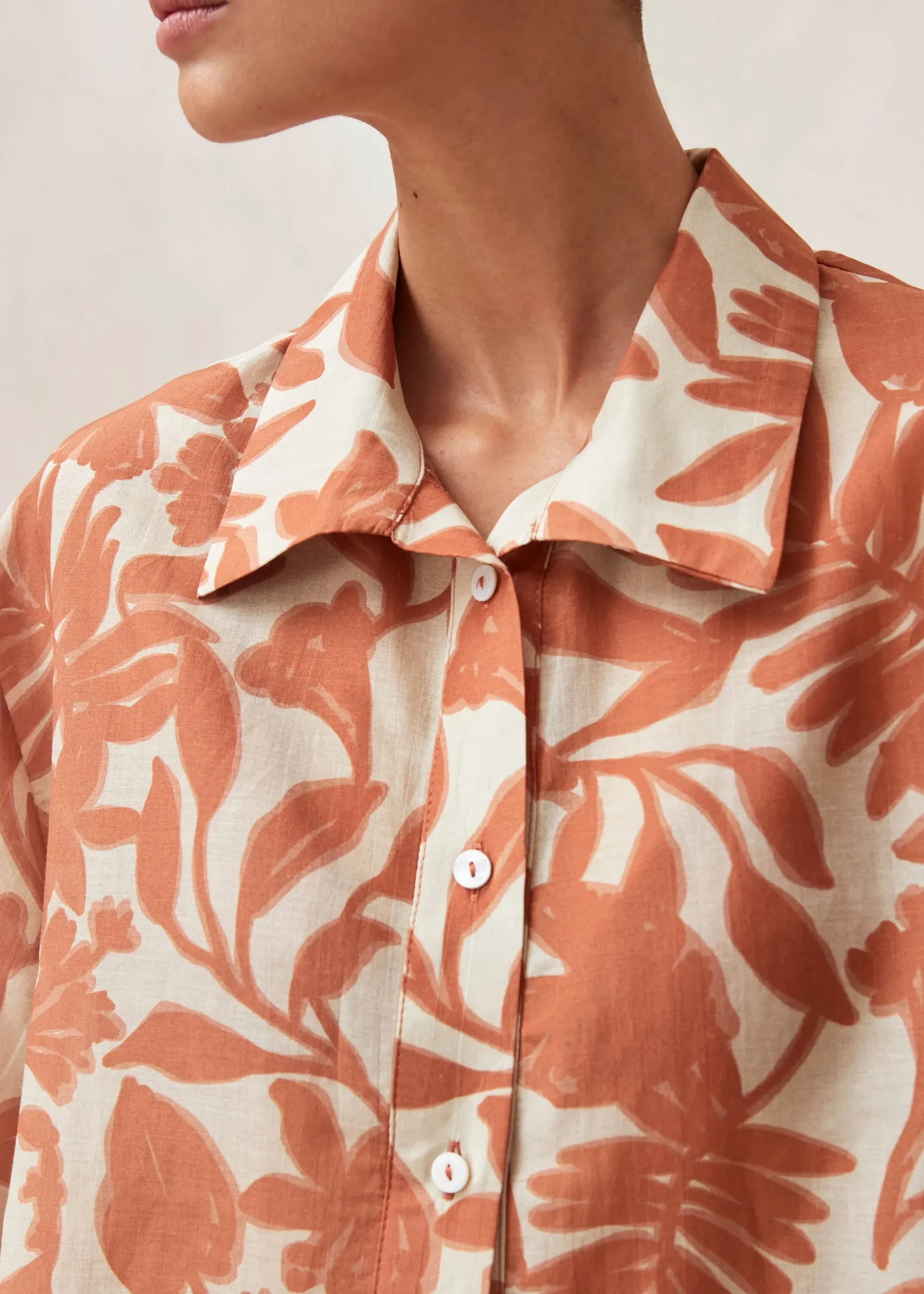 Belize Camisa Floral Naranja