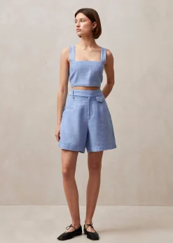 Boa - Shorts Azules De Lino
