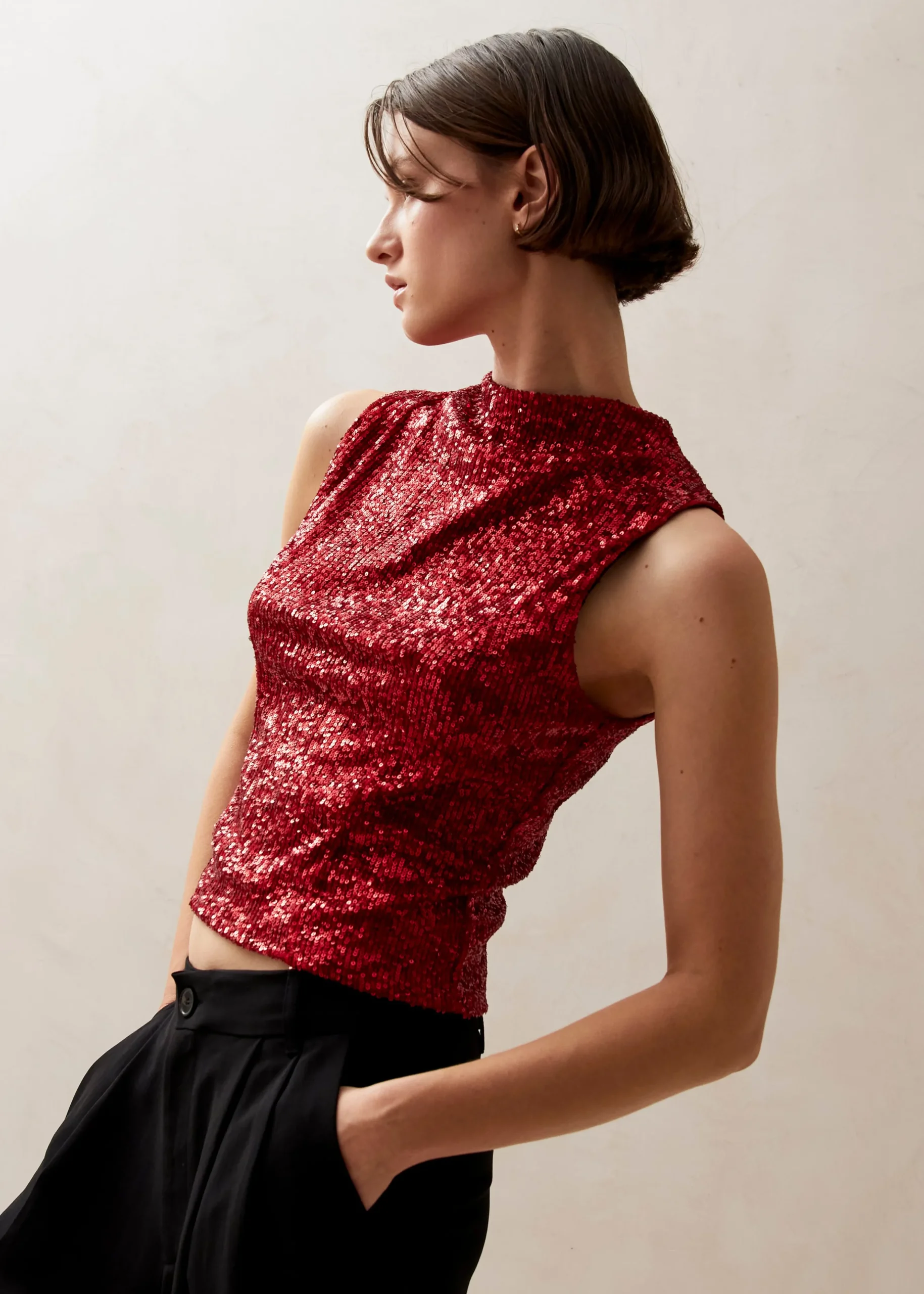 Carla - Top De Lentejuelas Rojo