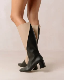 Chalk - Botas Negras Y Beige De Piel Vegana