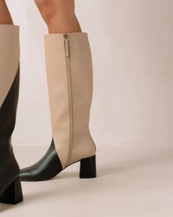 Chalk - Botas Negras Y Beige De Piel Vegana