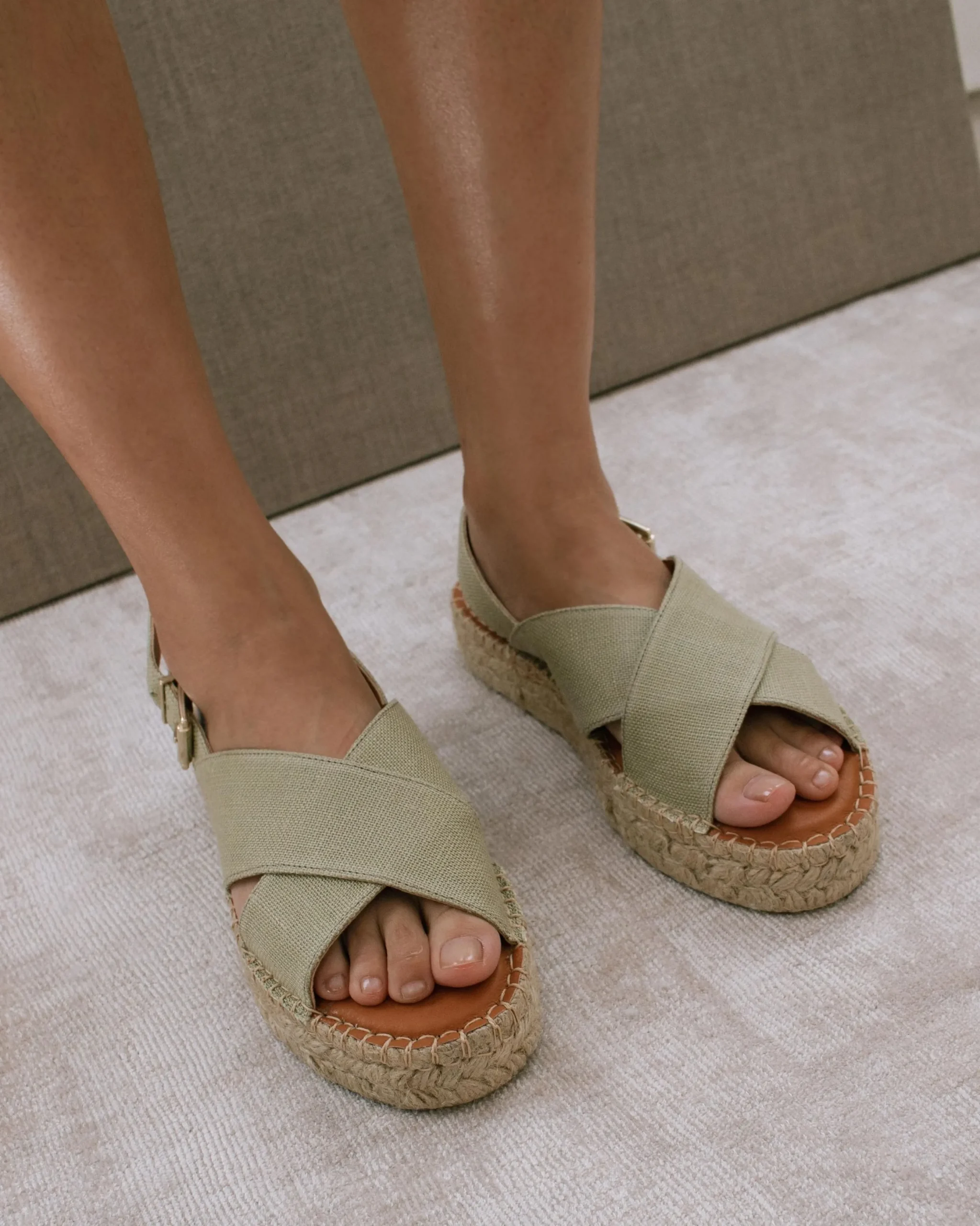 Crossed Linen - Alpargatas Azules De Lona