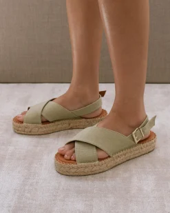 Crossed Linen - Alpargatas Azules De Lona