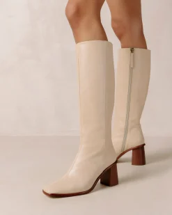 East - Botas Altas Blancas De Piel
