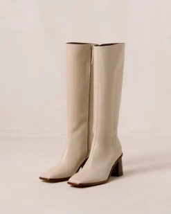 East - Botas Beige De Piel
