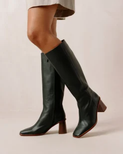 East - Botas Verdes Oscuras De Piel