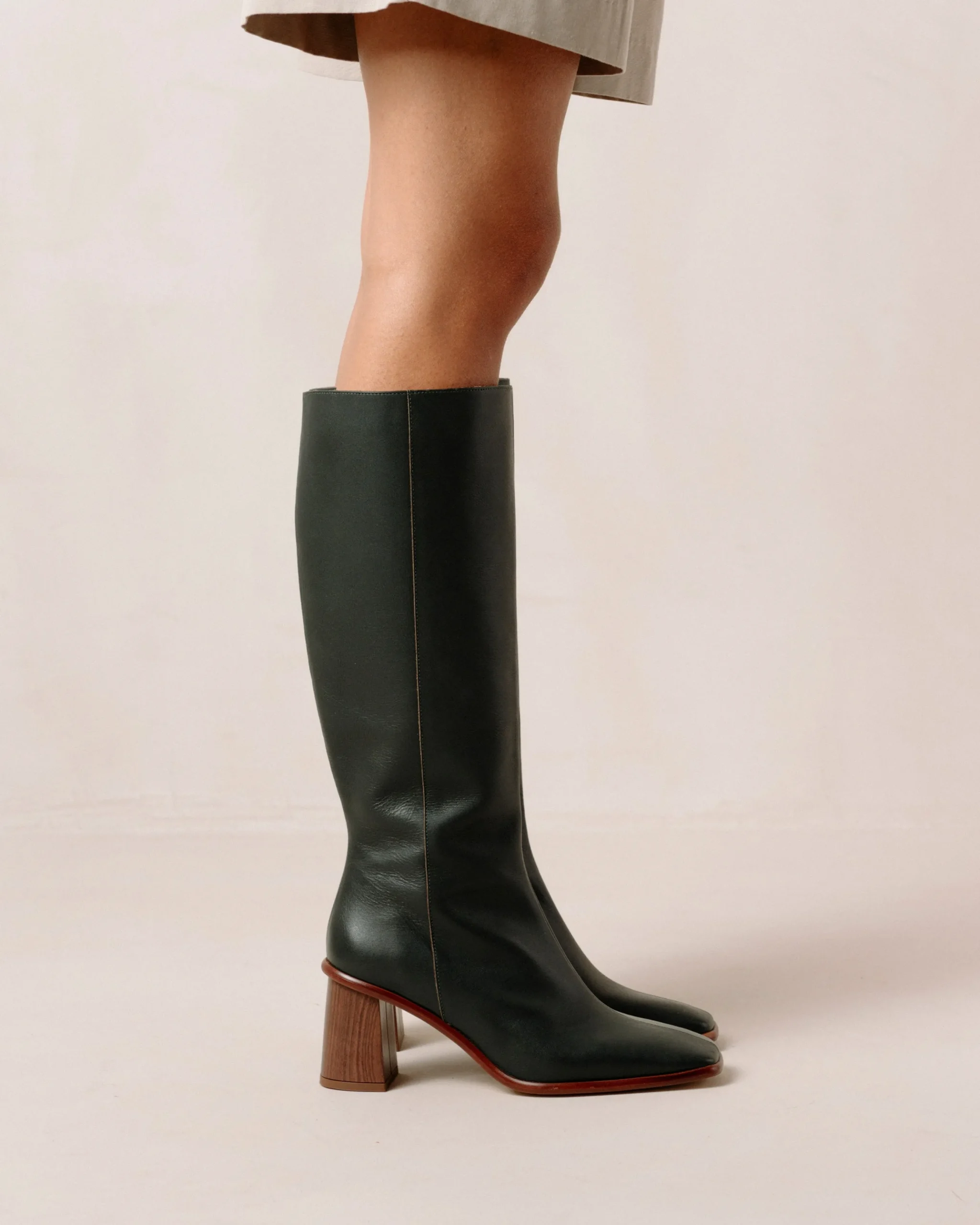 East - Botas Verdes Oscuras De Piel