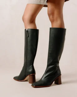 East - Botas Verdes Oscuras De Piel