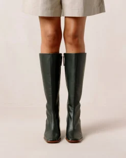 East - Botas Verdes Oscuras De Piel