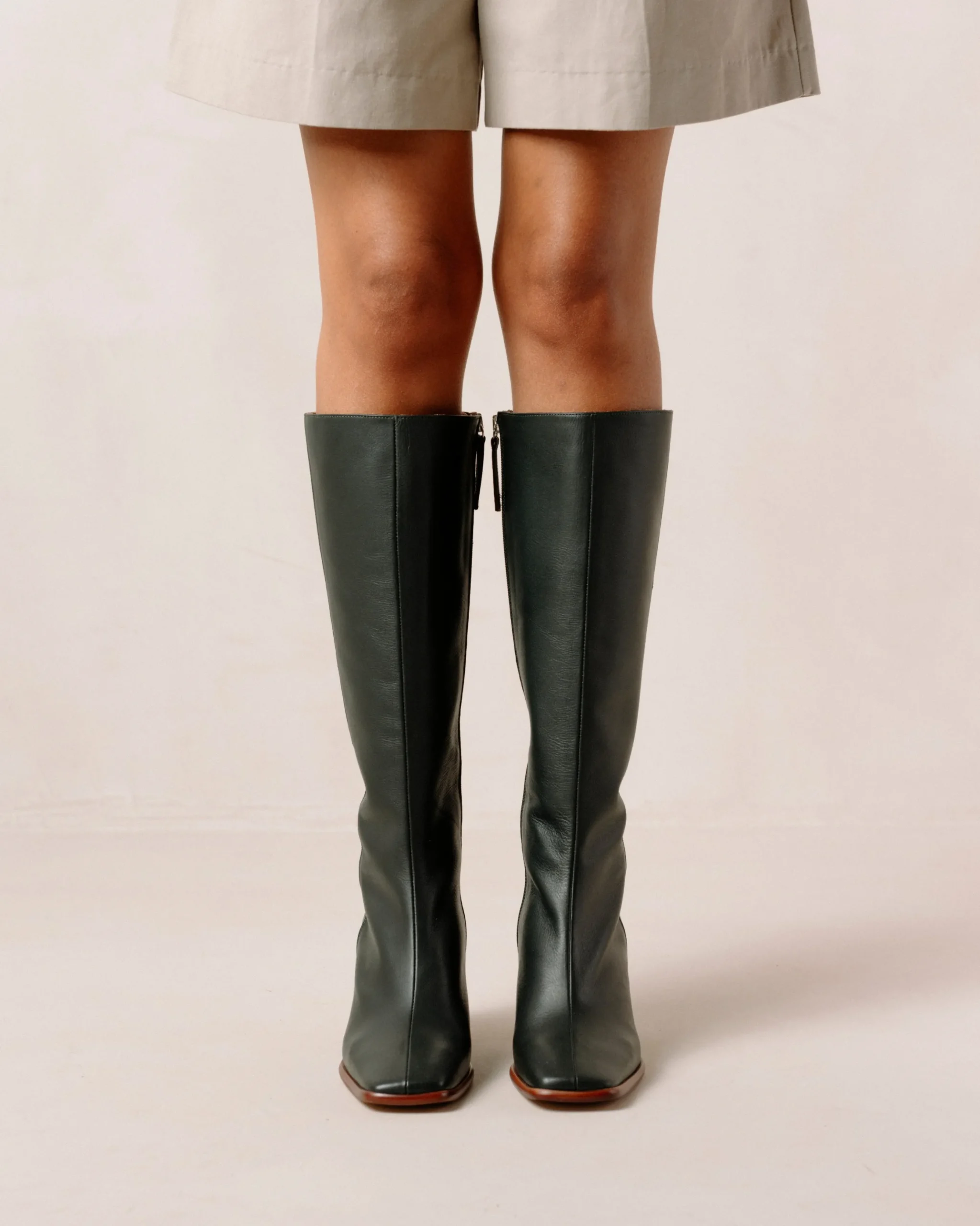 East - Botas Verdes Oscuras De Piel