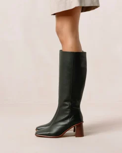 East - Botas Verdes Oscuras De Piel
