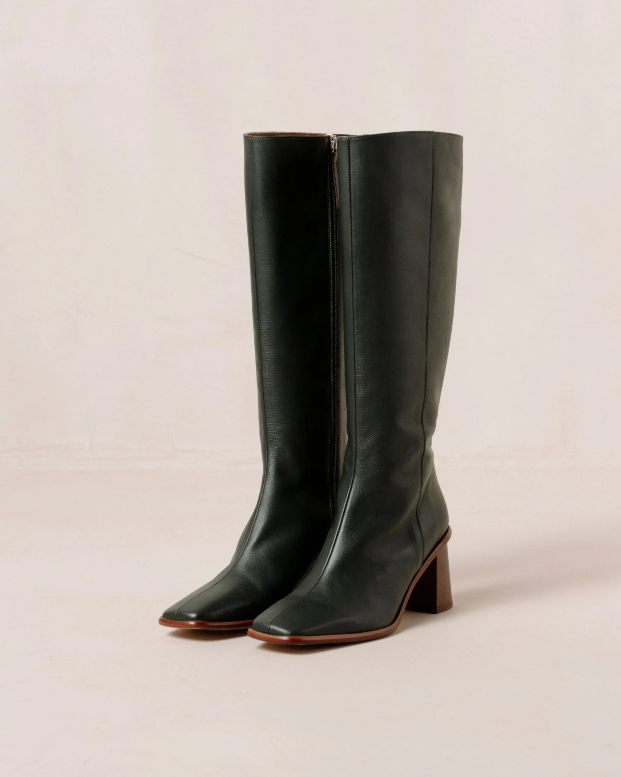 East - Botas Verdes Oscuras De Piel