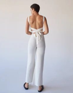 Easy Wide - Pantalón De Punto Blanco