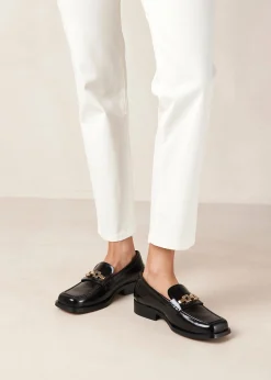 Elliot - Mocasines Negros Con Cadena Dorada