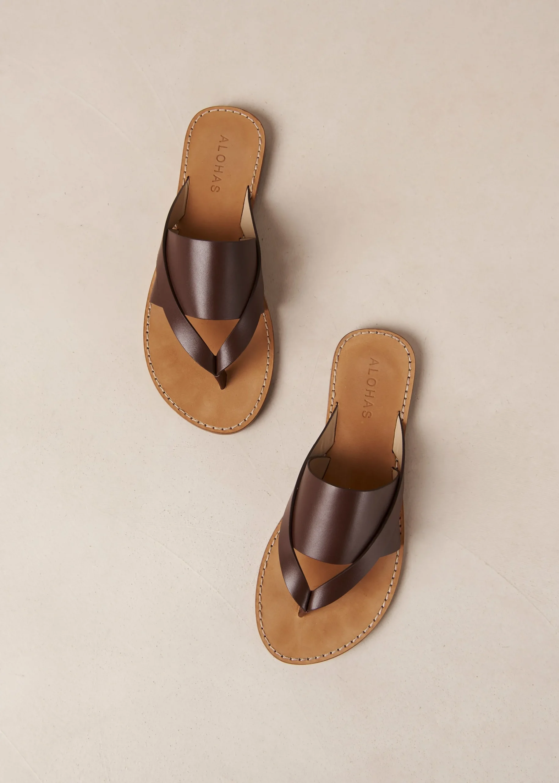 Eugene - Sandalias De Dedo Marrones De Piel