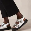 Harper - Sandalias Plateadas Y Blancas De Piel