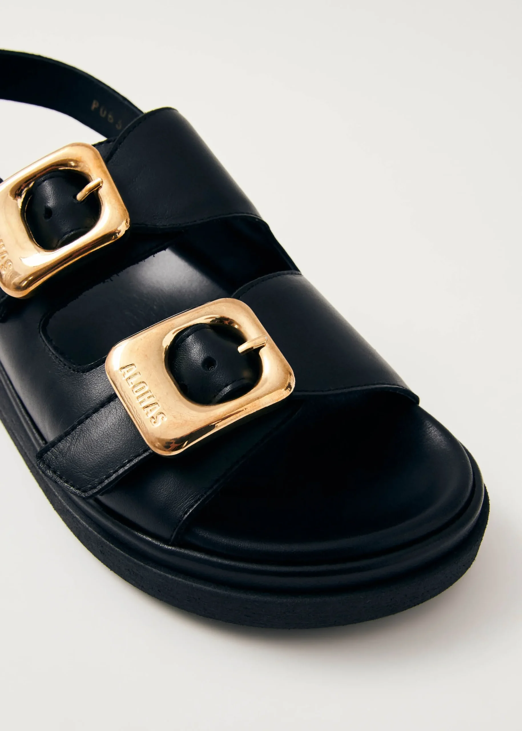 Harper Sandalias De Cuero Gris Suave