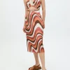 High Tied Kaleidoscope - Falda De Raso Roja