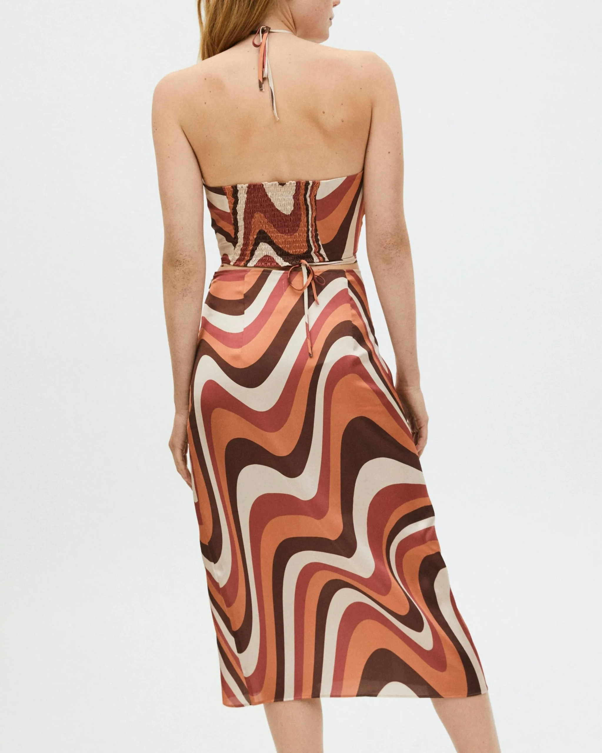 High Tied Kaleidoscope - Falda De Raso Roja