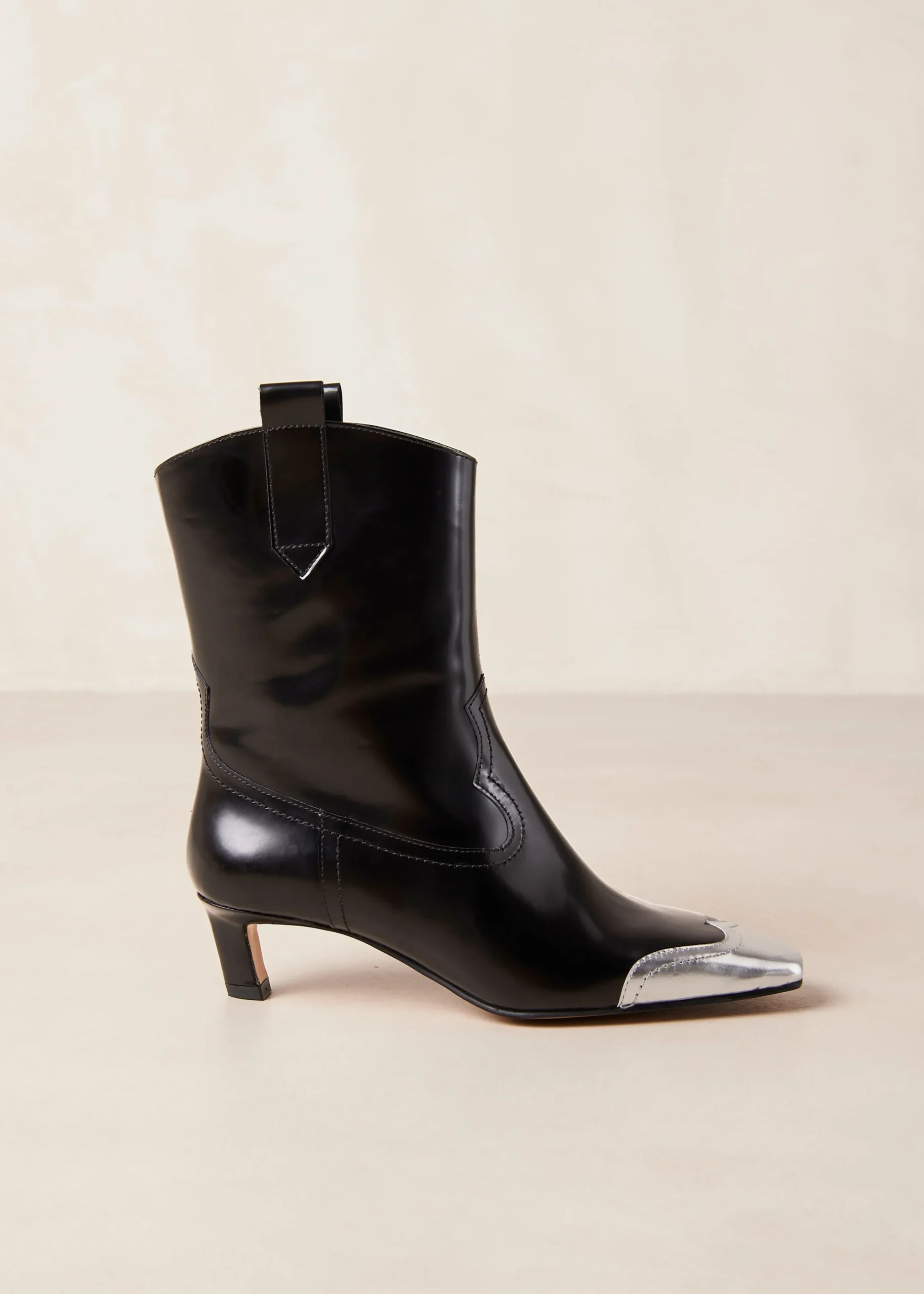 Hudson Shimmer - Botines Cowboy Negros Con Punta Plateada