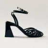 Jessa Onix Sandalias De Cuero Negro
