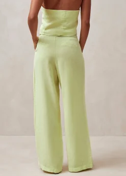 Kaede - Pantalones Verdes De Lino