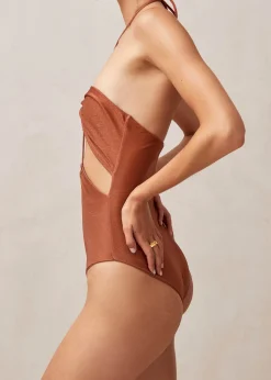 Kara Bañador Terracota Brillante