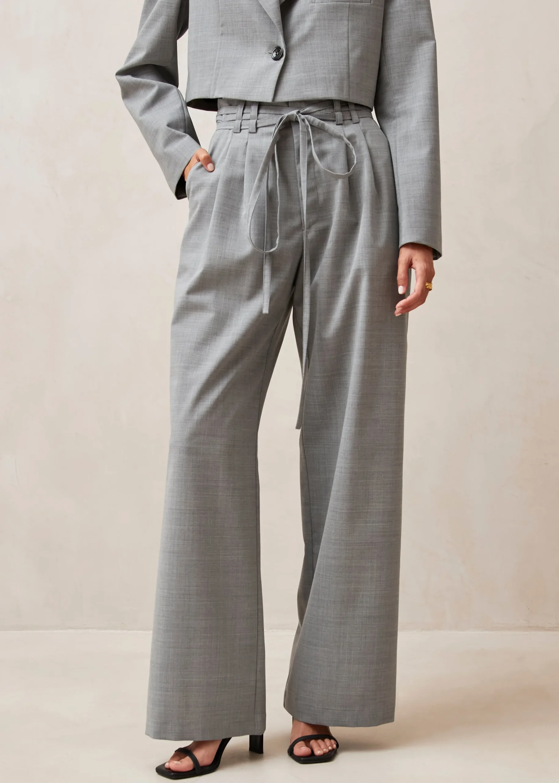 Kathy - Pantalones De Lana Grises