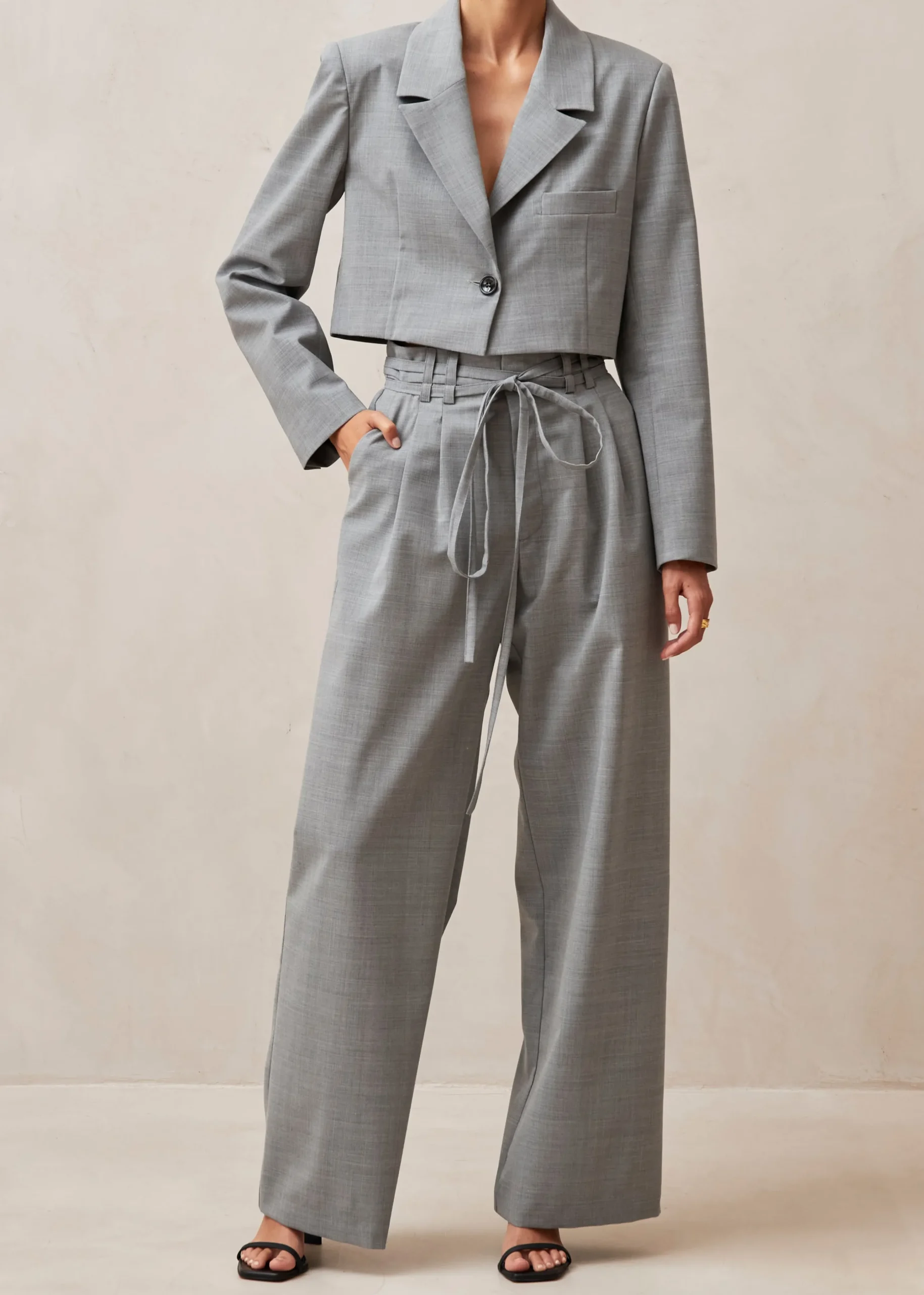 Kathy - Pantalones De Lana Grises