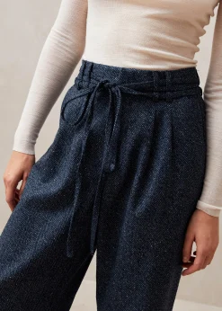 Kathy Pantalones De Espiga Azul Marino