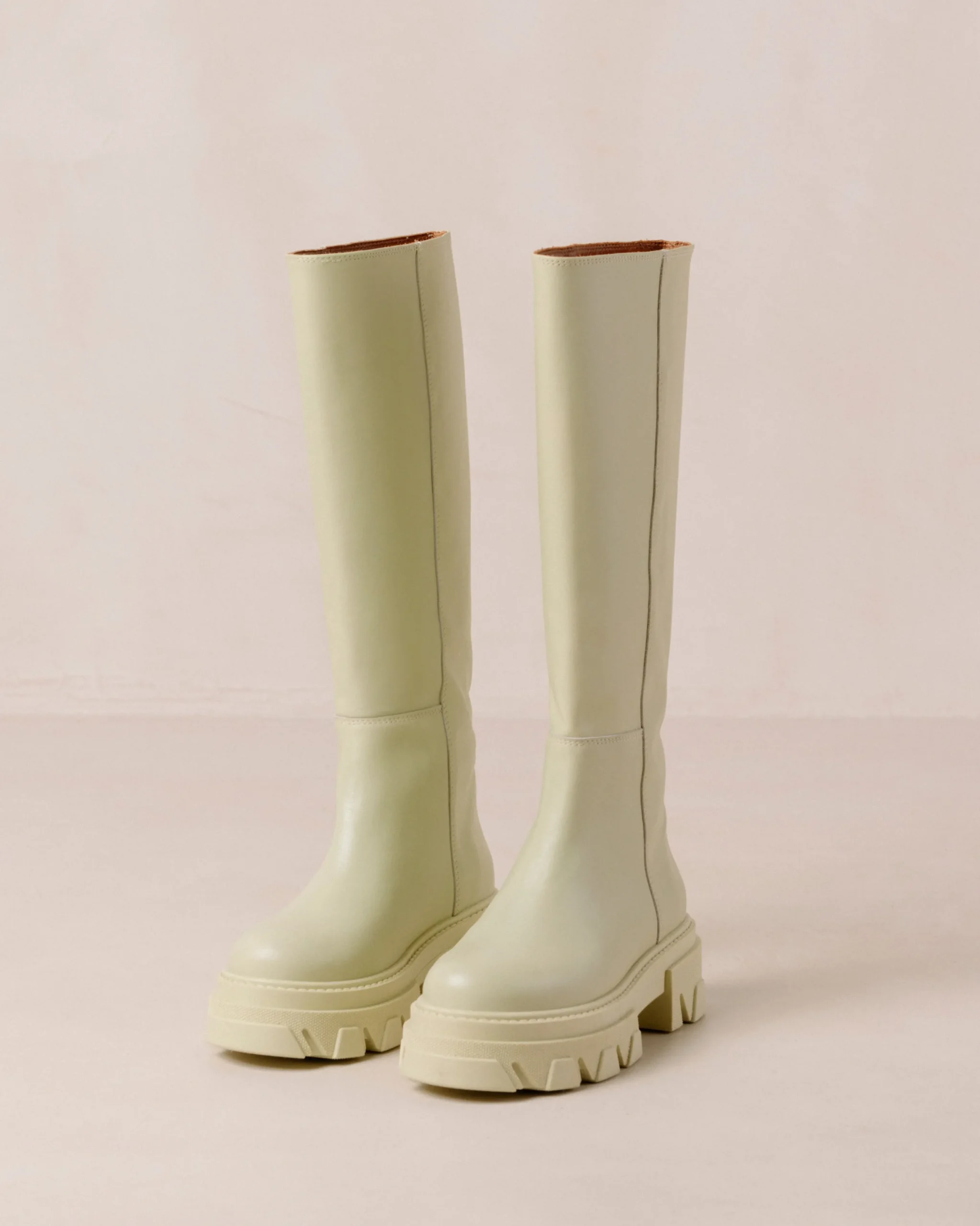 Katiuska - Botas Verde Claro De Piel