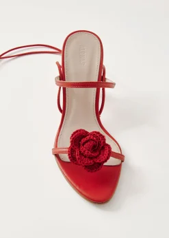 Kendra Bloom Sandalias De Cuero Rojo