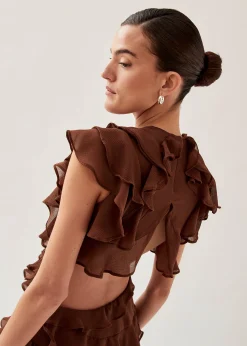 Lorette Vestido Mini Marrón