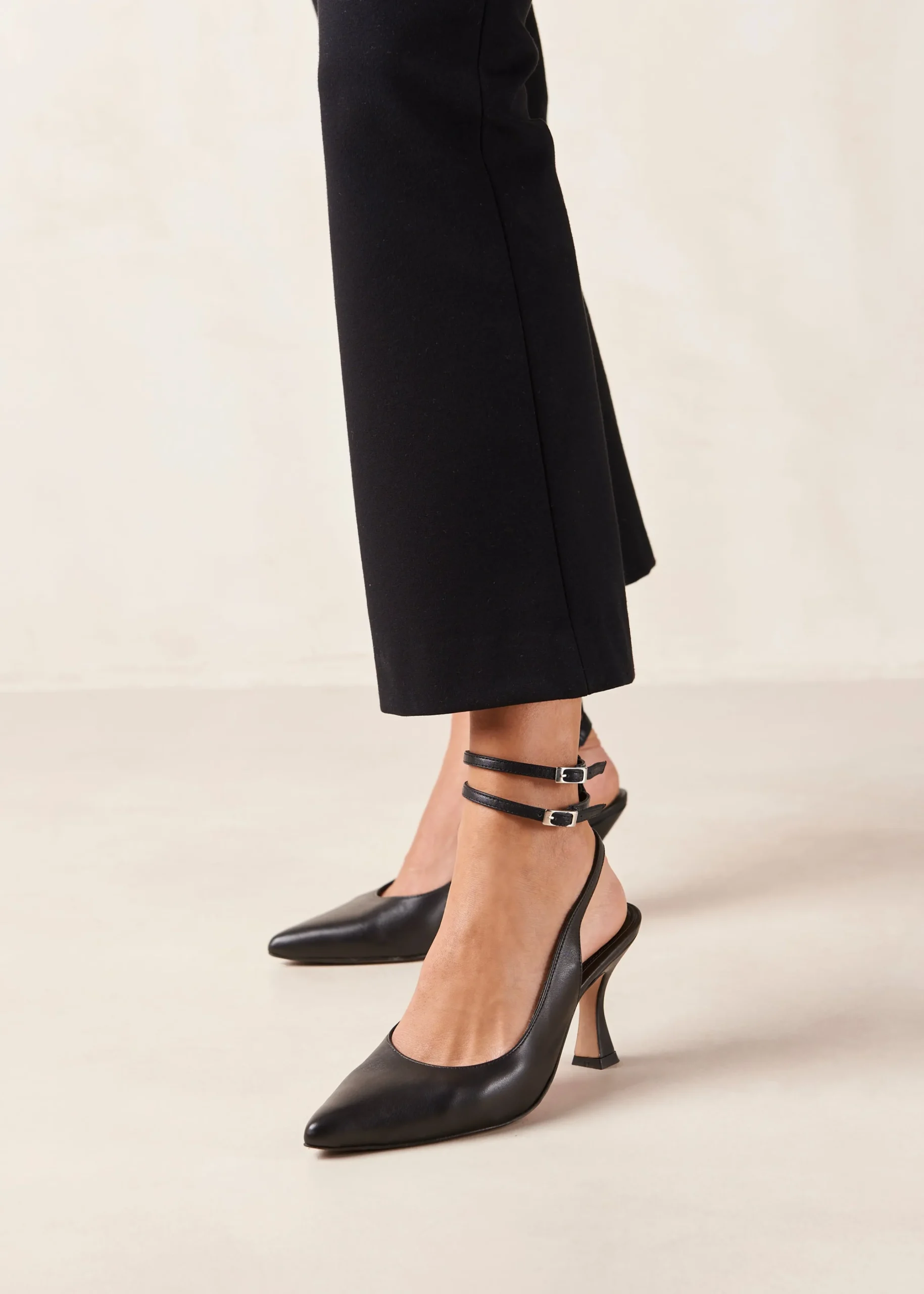 Louise - Tacones Negros De Piel