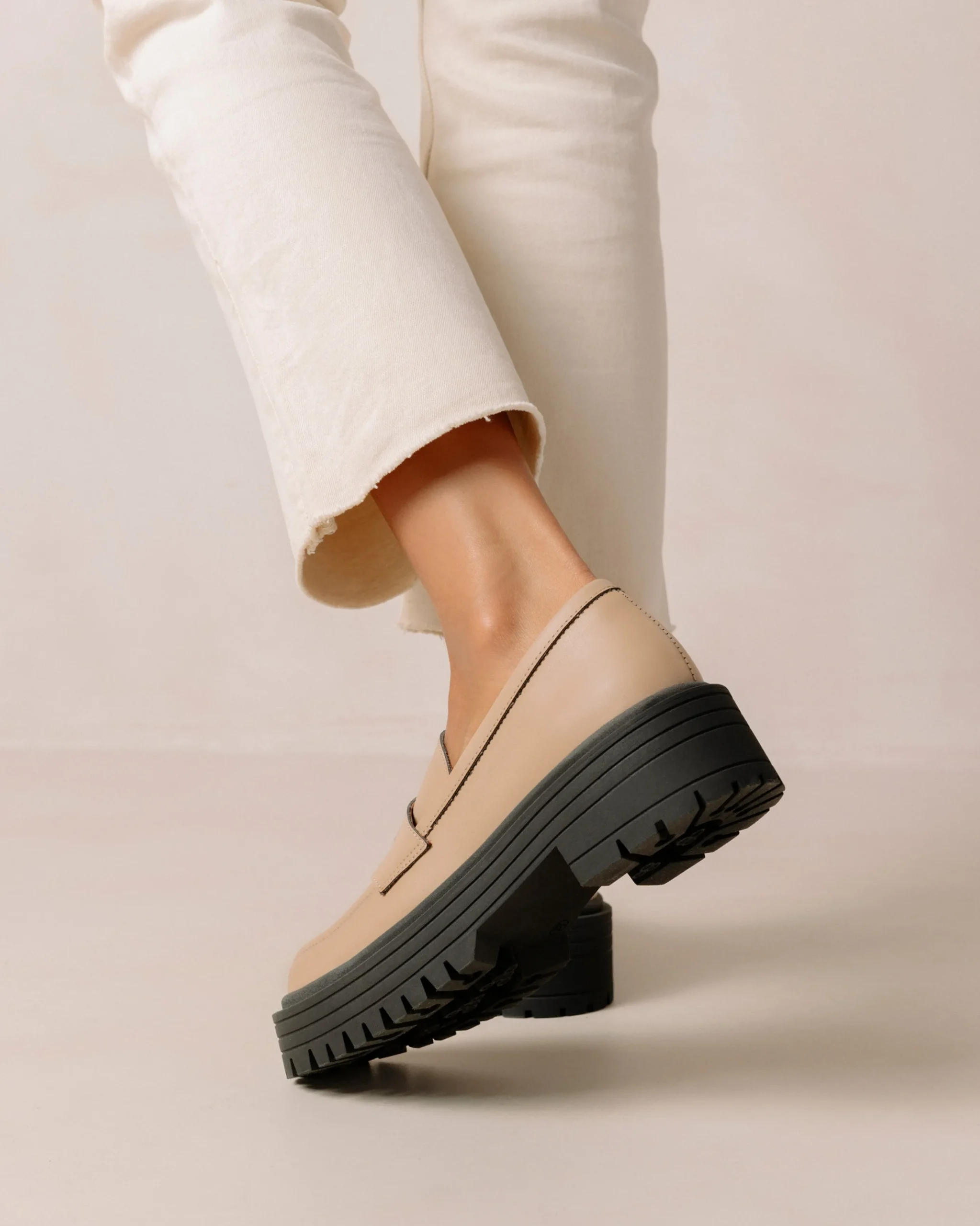 Mask - Mocasín Beige De Piel Vegana