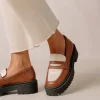 Mask - Mocasín Blanco Y Marrón De Piel Vegana