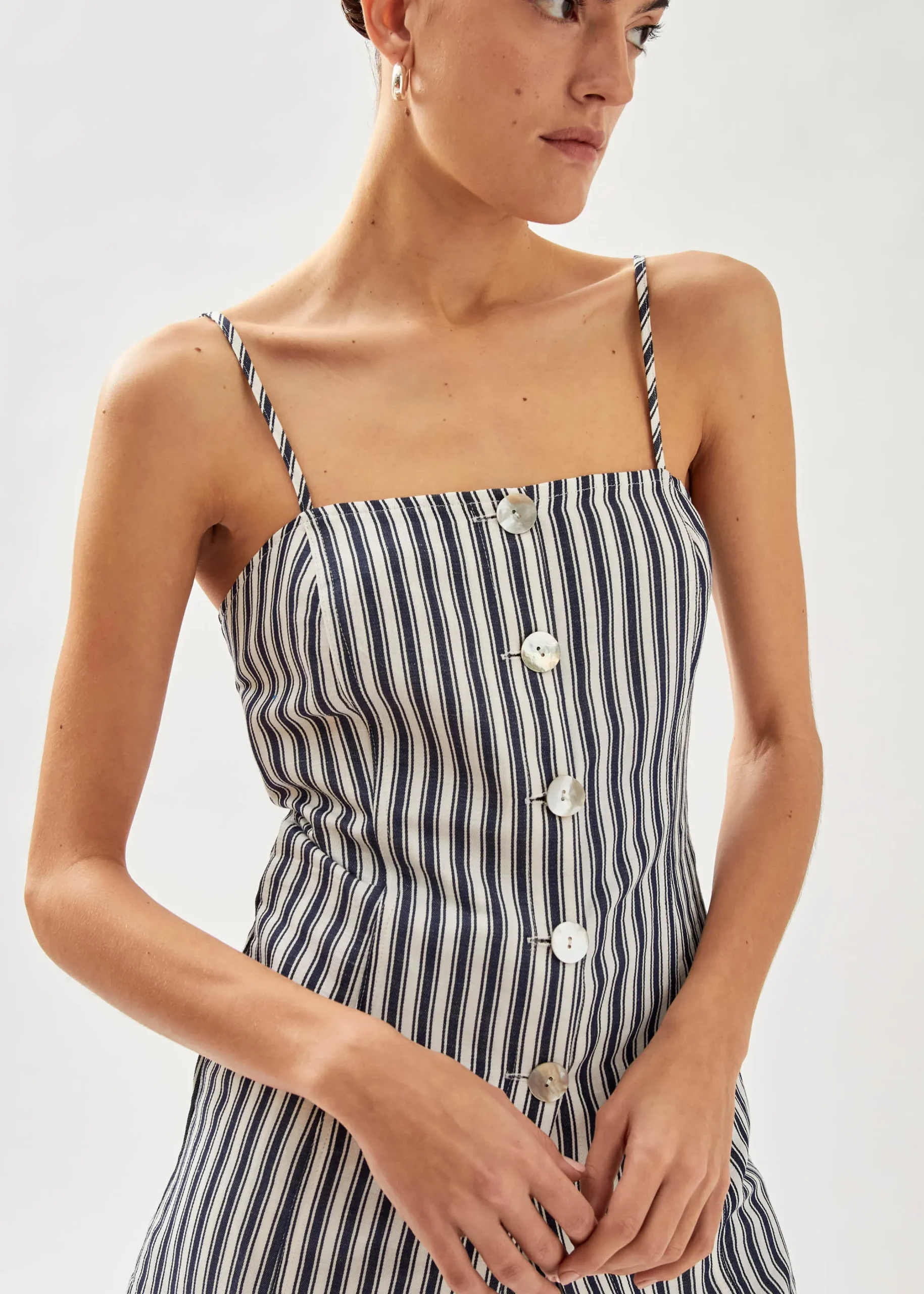 Nadine Top De Rayas Azules Y Blancas