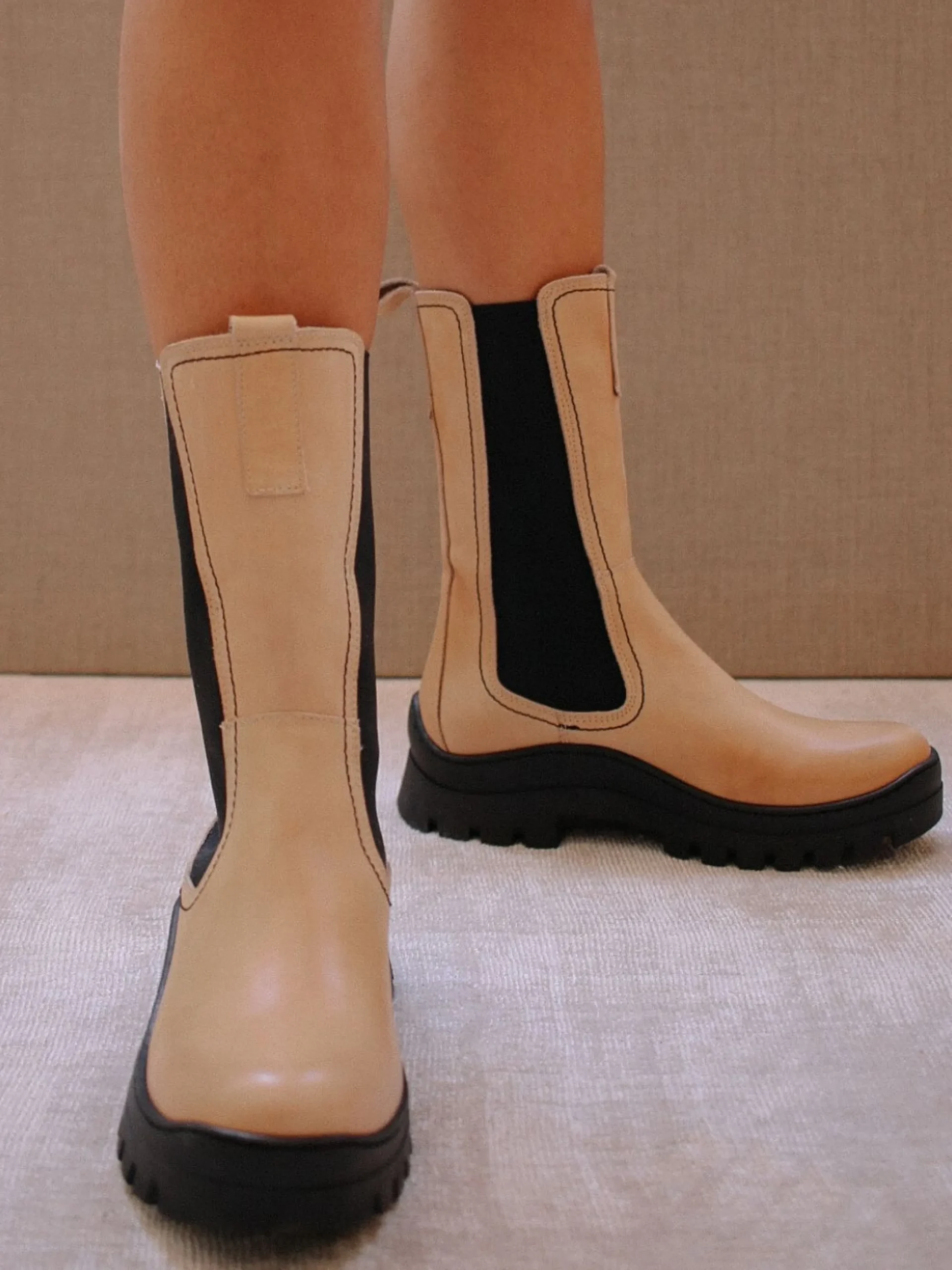Pick Me Up - Botas Beige De Piel