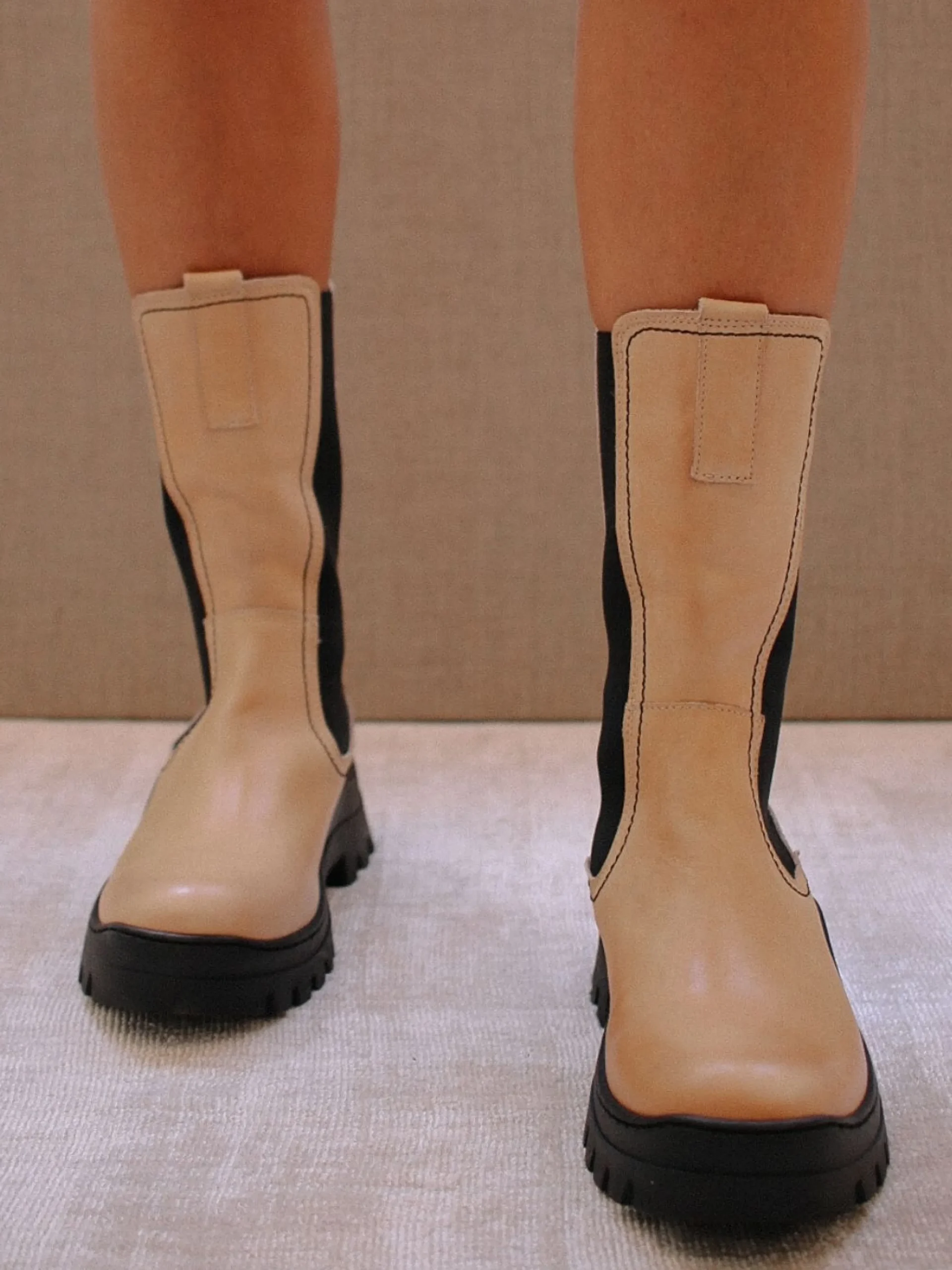 Pick Me Up - Botas Beige De Piel