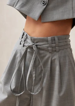 Sarah - Pantalones Cortos De Lana Grises