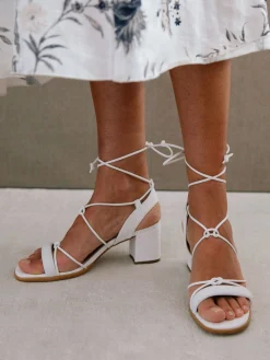 Sophie - Sandalias Blancas De Cuero Vegano
