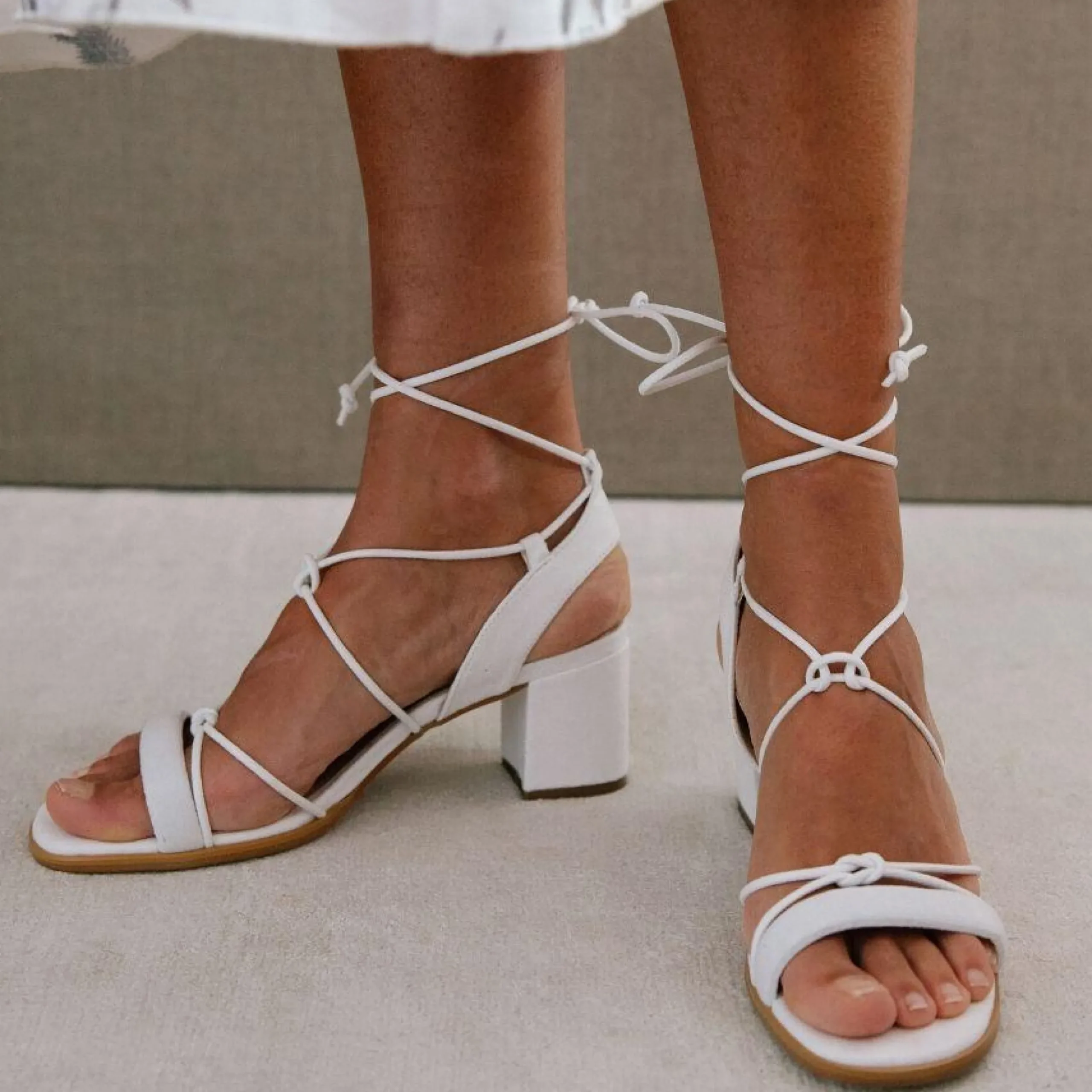 Sophie - Sandalias Blancas De Cuero Vegano