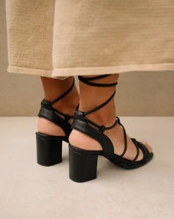 Sophie - Sandalias Negras De Cuero Vegano