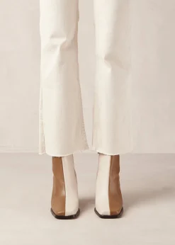 South Bicolor - Botas De Piel Marrón Y Beige