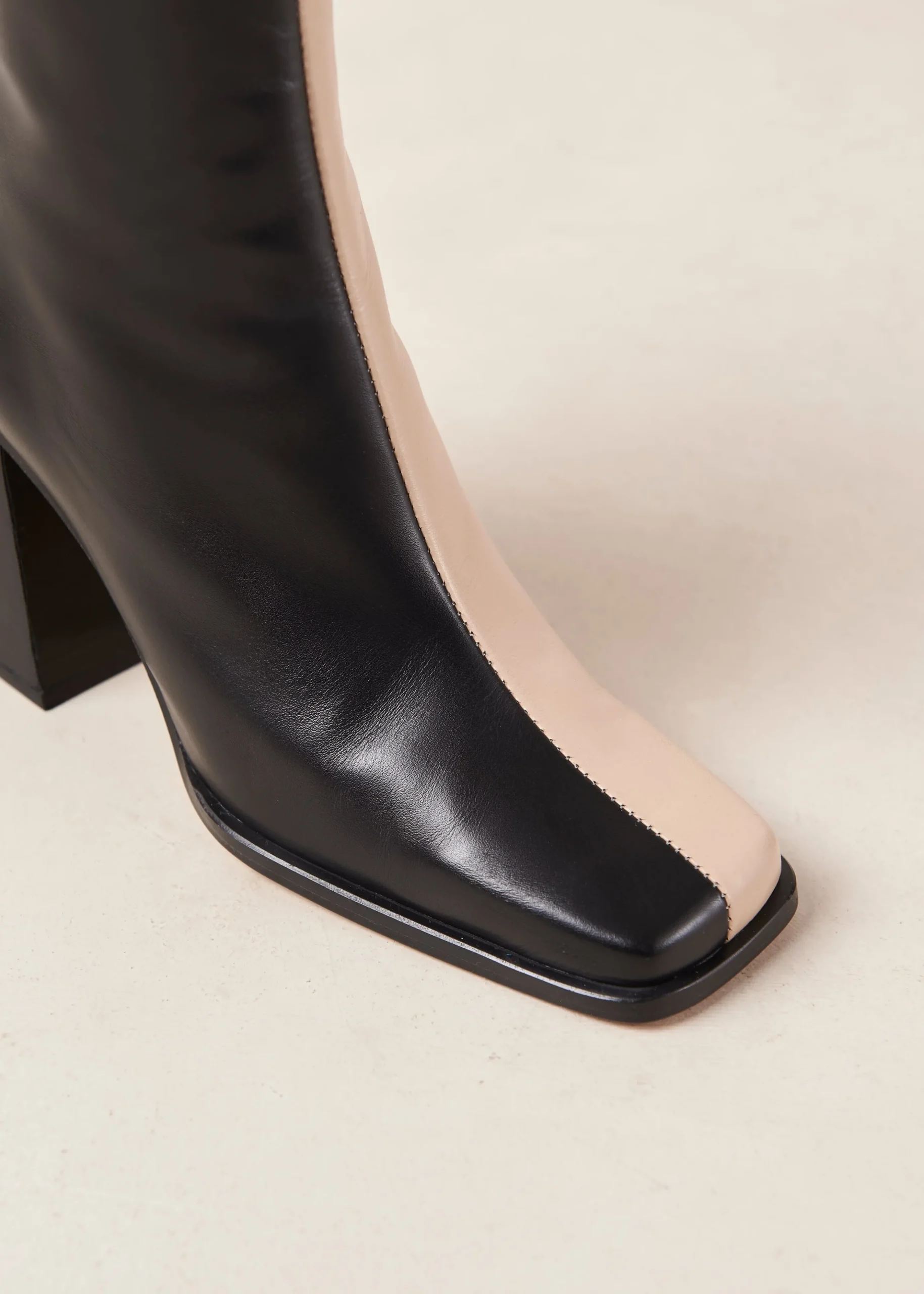 South Bicolor - Botas De Piel Negra Y Beige