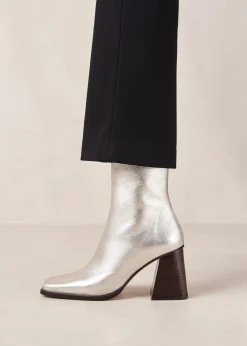 South Shimmer - Botas Plateadas De Piel