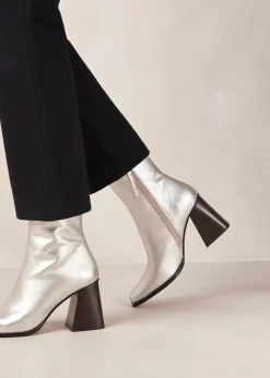 South Shimmer - Botas Plateadas De Piel