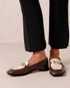 Spotlight - Mocasines Blancos Y Marrones De Piel